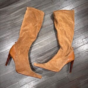 Stylish Tan Over the Knee Boots